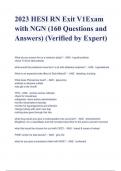 2023 HESI RN Exit V1 Exam with NGN (160 Questions and Answers) (Verified by Expert)