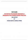 Solution Manual for Statistics for Nursing Research A Workbook for Evidence-Based Practice, 3rd Edition Test Bank By Susan Grove, Daisha Cipher |All Chapters, Latest-2023/2024|