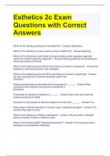 Esthetics 2c Exam Questions with Correct Answers 