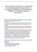 WEST COAST EMT BLOCK 1 LATEST 2023  EXAM 350 QUESTIONS AND CORRECT  DETAILED ANSWERS WITH RATIONALES  (VERIFIED ANSWERS) |ALREADY  GRADED A+