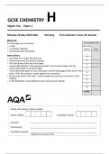 AQA GCSE CHEMISTRY H Higher Tier Paper 1 8462-1H-QP-Chemistry-G-22May23