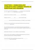 CHAPTER 9 - HUMAN BIOLOGY (CONCEPTS AND CURRENT ISSUES)-44 QUESTIONS AND ANSWERS