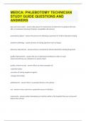 MEDCA PHLEBOTOMY TECHNICIAN STUDY GUIDE QUESTIONS AND ANSWERS