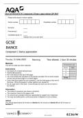 AQA GCSE DANCE Component 2 Dance appreciation QP 2023 