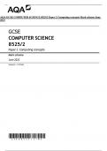 AQA GCSE COMPUTER SCIENCE 8525/2 Paper 2 Computing concepts Mark scheme June  2023