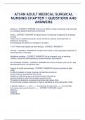 ATI RN ADULT MEDICAL SURGICAL  NURSING CHAPTER 1 QUESTIONS AND  ANSWERS