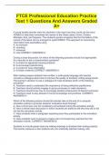 FTCE Professional Education Practice Test 1 Questions And Answers Graded A+