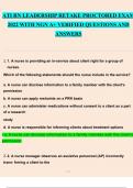 ATI RN LEADERSHIP RETAKE PROCTORED EXAM 2022 WITH NGN A+ VERIFIED QUESTIONS AND ANSWERS