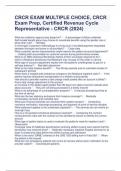 CRCR EXAM MULTIPLE CHOICE, CRCR Exam Prep, Certified Revenue Cycle Representative - CRCR (2024)