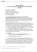 BLAW 3310 - Exam 3 Review Test Bank, Complete solution guide : Latest Gunstructor: Lee C. Schwemer, J.D. Time: TTh, 2:00 – 3:20 p.m. Classroom: 142 Business Building Instructor’s Office: 413 Business Building Office Hours: TTh, 11:00 a.m. – 12:30 p.m. Tel