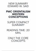 Summary Orientalism Edward W Said - Super compact - all chapters with only core concepts