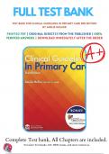 Test Bank For Clinical Guidelines in Primary Care 3rd Edition by Amelie Hollier| (2018/2019), 9781892418258, Chapter 1-19 Complete Questions and Answers A+