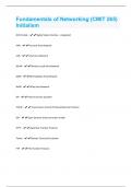 Fundamentals of Networking (CMIT 265) Initialism Questions With Correct Answers Already Passed!!