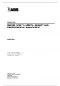 GUIDE FOR MARINE HEALTH, SAFETY, QUALITY AND ENVIRONMENTAL MANAGEMENT JUNE 2005 American Bureau of Shipping Incorporated by the Legislature of the State of New York 1862 Copyright © 2005 American Bureau of Shipping ABS Plaza 16855 Northchase Drive Houston