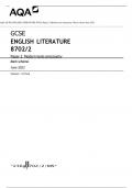 AQA GCSE ENGLISH LITERATURE 8702/2 Paper 2 Modern texts and poetry Mark scheme June 2023