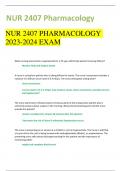 NUR 2407 PHARMACOLOGY 2023-2024 EXAM