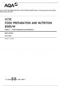 AQA GCSE FOOD PREPARATION AND NUTRITION 8585/W Paper 1 Food Preparation and Nutrition Mark scheme June 2023