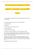 Texas Department of Agriculture Pesticide Applicator's study guide- Answered 100% Correct