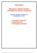 Test Bank for Managing Logistics Systems, 1st Edition Longshore (All Chapters included)