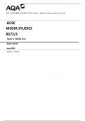 AQA  GCSE MEDIA STUDIES  8572/1 Paper 1  Media One Mark scheme June 2023  