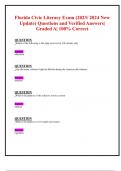 Florida Civic Literacy Exam (2023/ 2024 New Update) Questions and Verified Answers| Graded A| 100% Correct 