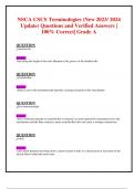 NSCA CSCS Terminologies (New 2023/ 2024 Update) Questions and Verified Answers | 100% Correct| Grade A