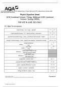 AQA Physics Equations Sheet GCSE Combined Science: Trilogy (8464) and GCSE Combined Science: Synergy (8465)  FOR USE IN JUNE 2023 ONLY