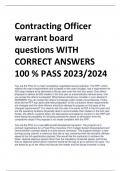 UPDATED Contracting Officer warrant board questions WITH CORRECT ANSWERS 100 % PASS 2023/2024(A+ GUARANTEE)