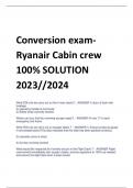 LATEST Conversion exam- Ryanair Cabin crew 100% SOLUTION 2023//2024 (A+)