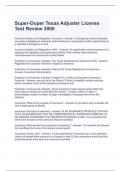 Super-Duper Texas Adjuster License Test Review 3000 Questions and Answers  Graded A