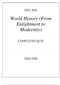 ENG 2003 ENLIGHTMENT TO MODERNITY COMPLETED QUIZ 20232024.