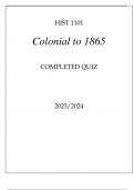 HIST 1101 COLONIAL TO 1865 COMPLETED QUIZ 20232024