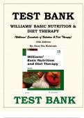 TEST BANK WILLIAMS' BASIC NUTRITION & DIET THERAPY (Williams' Essentials of Nutrition & Diet Therapy) 15th Edition By: Staci Nix McIntosh Latest Verified Review 2023 Practice Questions and Answers for Exam Preparation, 100% Correct with Explanations