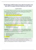 NR 603 Week 4 APEA Predictor Exam 2022–Pre-Predictor Test  Bank (WITH Complete Solutions &Rationale2023 update   TypedPre-Predictor 1)A 15 years old high school student with a mild sore throat and low-grade fever that has persistedforabout3weeks.Shereport