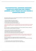 GASTROINTESTINAL DISORDERS (MEDSURG) EXAMS WITH QUESTIONS AND CORRECT  ANSWERS LATEST UPDATE 2023-2024 GRADED A  GUARANTEED PASS!!!