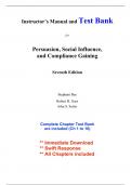 Test Bank for Persuasion, Social Influence and Compliance Gaining, 7th Edition Gass (All Chapters included)