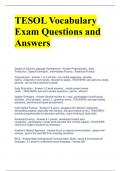 TESOL Vocabulary Exam Questions and Answers