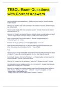 TESOL Exam Questions with Correct Answers