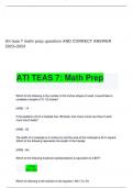 Ati teas 7 math prep question AND CORRECT ANSWER  2023<2024