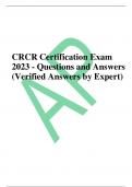 CRCR Certification Exam 2023 Questions and Answers