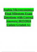 Sophia Microeconomics  Final Milestone Exam Questions with Correct  Answers| 2023/2024  Update Graded A+