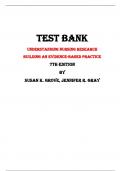 Understanding Nursing Research Building an Evidence-Based Practice 7th Edition Test Bank By Susan K. Grove, Jennifer R. Gray| All Chapters, Latest - 2023/2024|