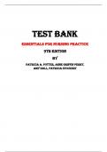 Essentials for Nursing Practice 9th Edition Test Bank By Patricia A. Potter, Anne Griffin Perry,  Amy Hall, Patricia Stockert | Chapter 1 – 40, Latest - 2023/2024|