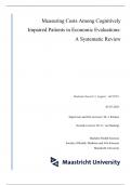 Bachelorthesis Measuring Costs Among Cognitively Impaired Patients in Economic Evaluations