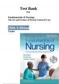 Test Bank For Fundamentals of Nursing: The Art and Science of Person-Centered Care, 10th Edition (Taylor, 2024), Chapter 1-47