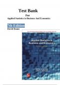 Test Bank For Applied Statistics in Business and Economics 7th Edition by David Doane