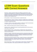 Bundle For LCSW Exam, Prep And Study Questions and Answers All Correct