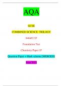 AQA GCSE COMBINED SCIENCE: TRILOGY 8464/C/1F Foundation Tier Chemistry Paper 1F Question Paper + Mark scheme [MERGED] June 2023