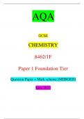 AQA GCSE CHEMISTRY 8462/1F Paper 1 Foundation Tier Question Paper + Mark scheme [MERGED] June 2023