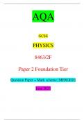 AQA GCSE PHYSICS 8463/2F Paper 2 Foundation Tier Question Paper + Mark scheme [MERGED] June 2023